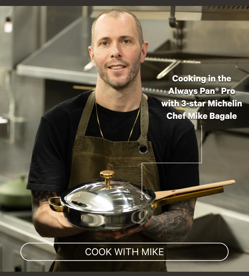 Cooking in the Always Pan Pro with 3 star Michelin Chef Mike Bagale - Cook with Mike