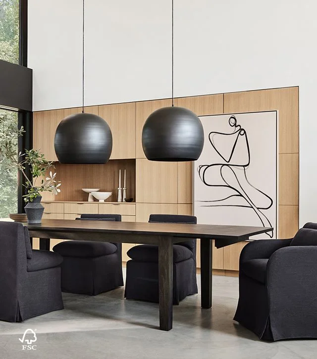 new: Basque dining table in charcoal
