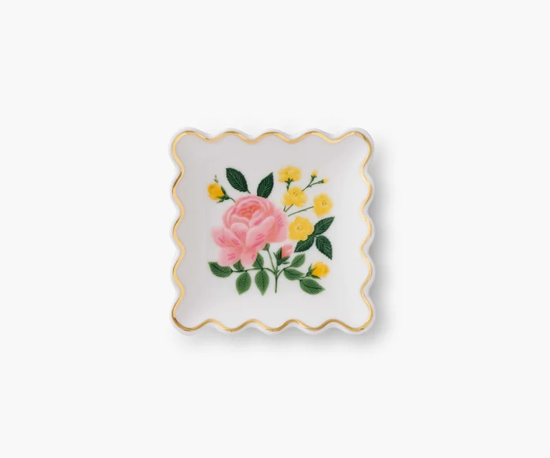 Image of Porcelain Ring Dish - Roses