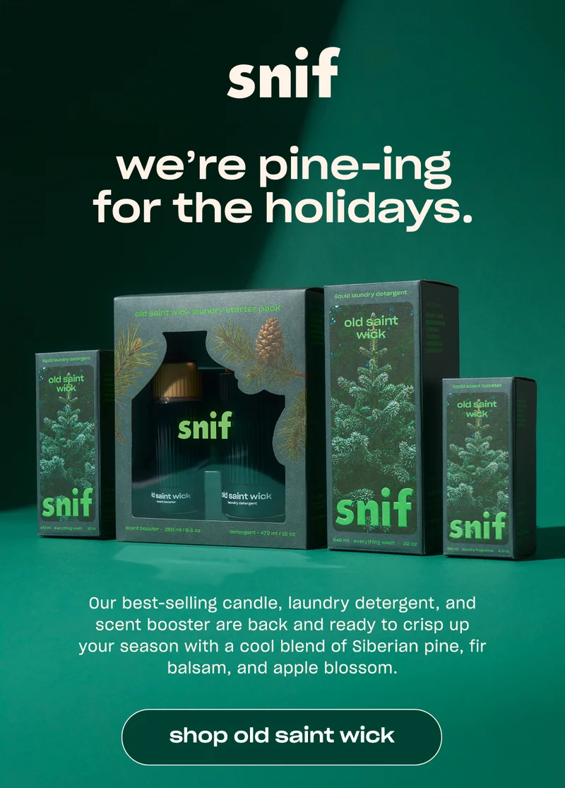 Our best-selling candle, laundry detergent, and scent booster are back and ready to crisp up your season with a cool blend of Siberian pine, fir balsam, and apple blossom.