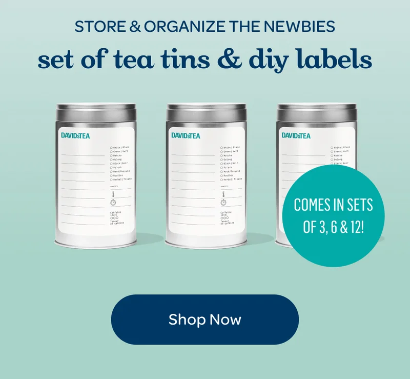 Store & organize the newbies - Set of tea tins & diy labels - Shop Now