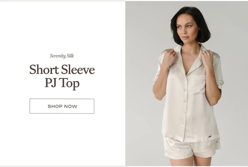 Serenity Silk Short Sleeve PJ Top - Shop Now