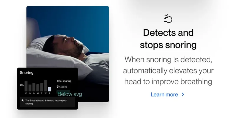 Detects and stops snoring