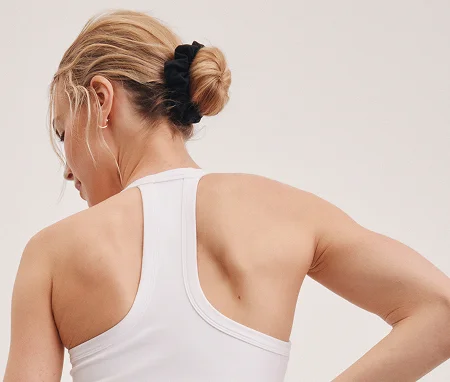 Spacedye On The Up Cropped Tank in Cloud White