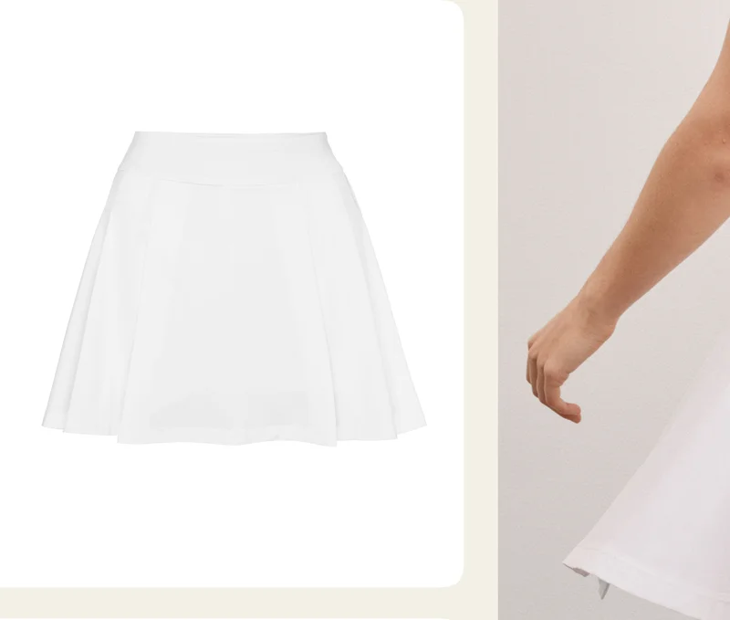 Score Pleated Skirt in True White
