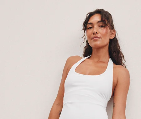 Spacedye Prep Halter Dress in Cloud White