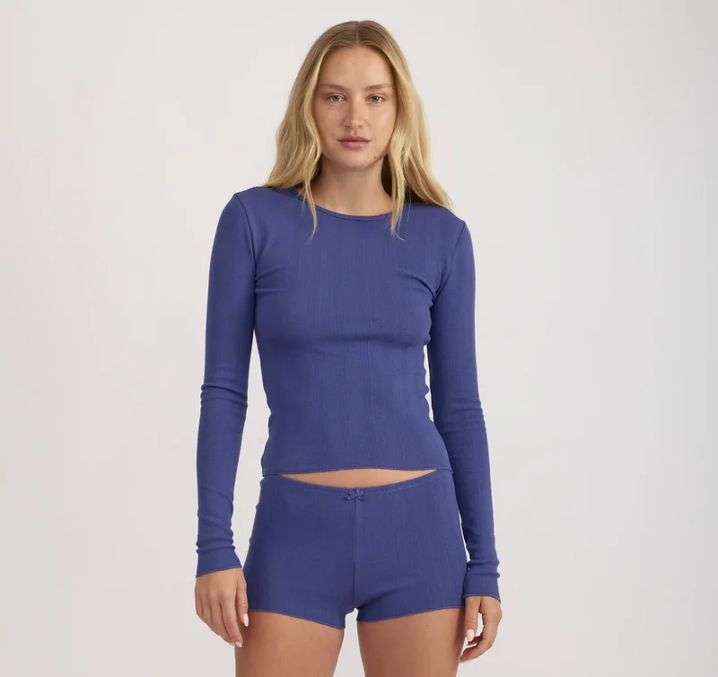Image of Pointelle Long Sleeve Tee