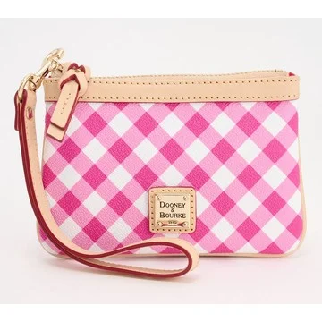 Dooney & Bourke Coated Cotton Gingham Medium Wristlet