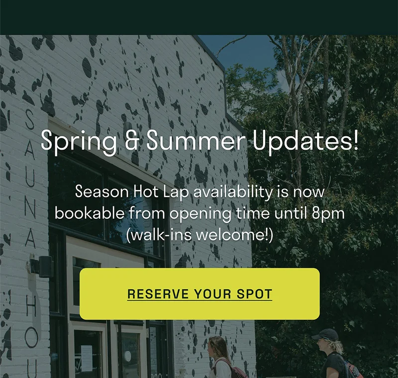 Spring & Summer Updates! Season Hot Laps availability in now bookable from opening time until 8pm.