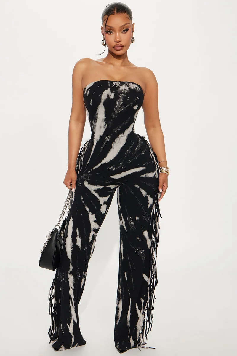 Image of Wait For Me Jumpsuit - Black/combo