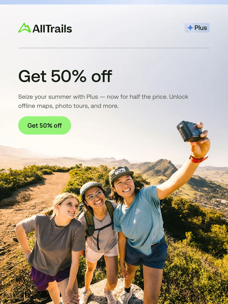 Get 50% off. Seize your summer with Plus - now for half the price. Unlock offline maps, photos tours, and more.