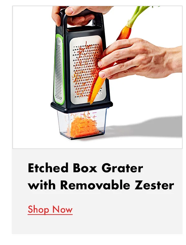 Etched Box Grater with Removable Zester