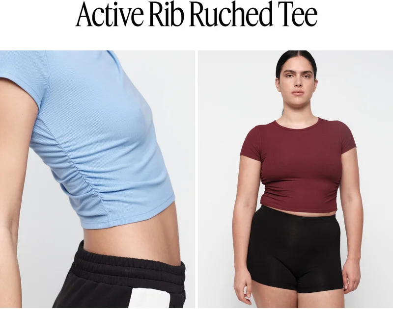 Active Rib Ruched Tee