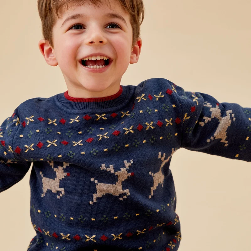 Image of Reindeer Fair Isle Knitted Sweater