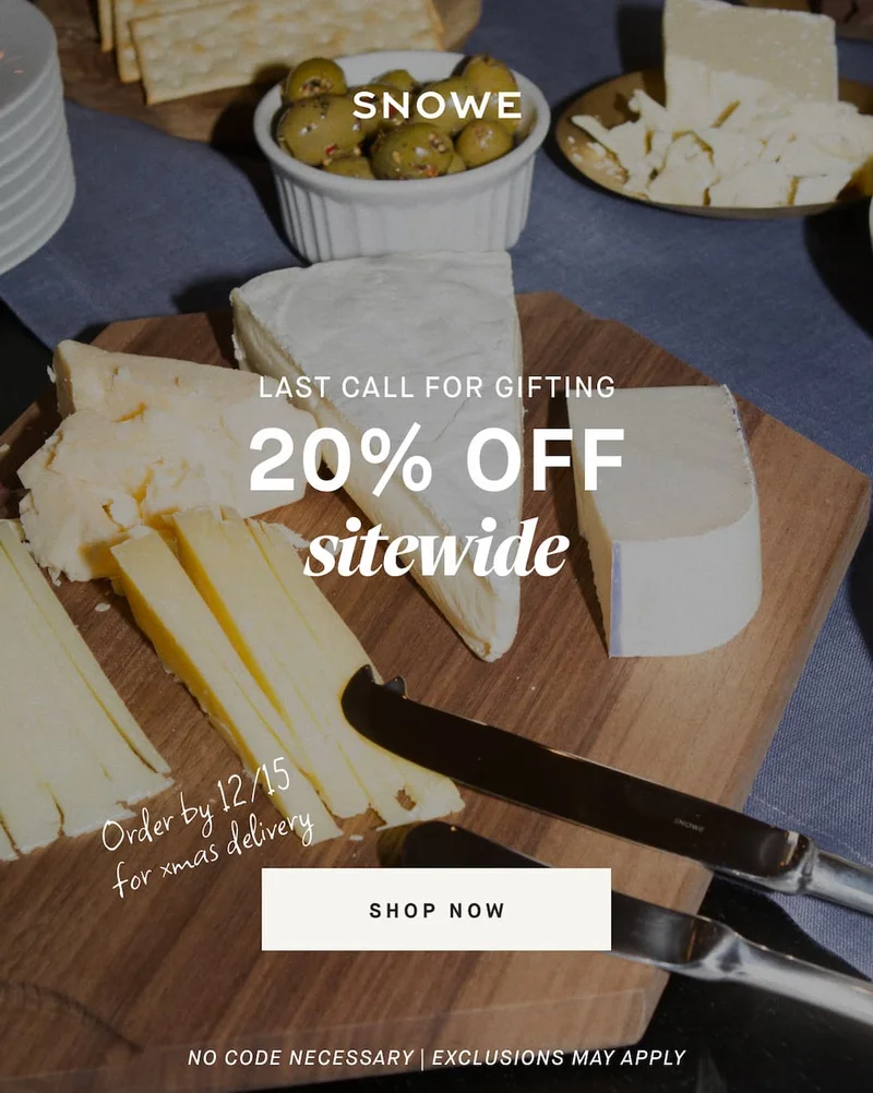 LAST CALL FOR GIFTING 20% OFF sitewide Order by 12/15 for xmas delivery SHOP NOW NO CODE NECESSARY | EXCLUSIONS MAY APPLY