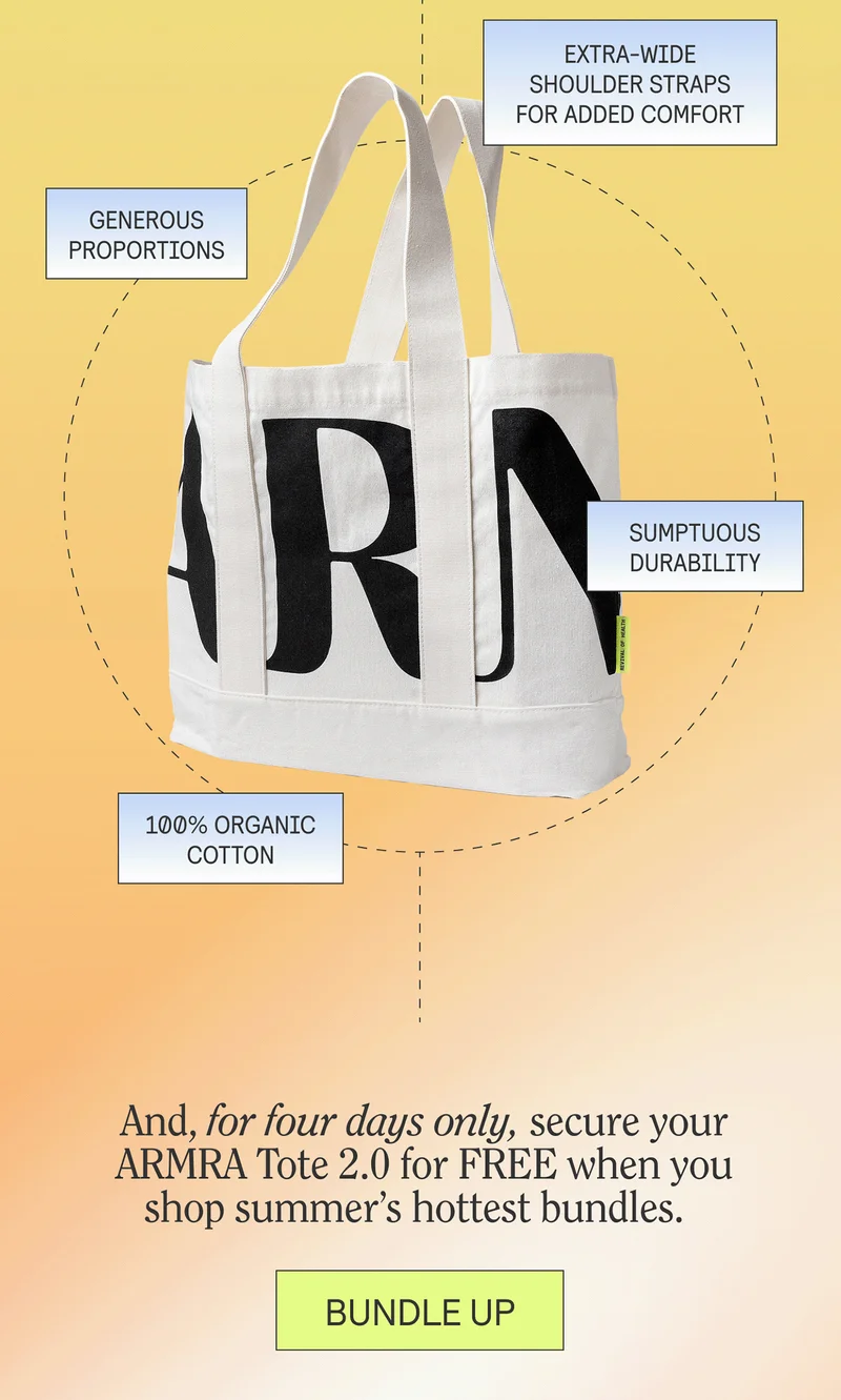 And, for three days only, secure your ARMRA Tote 2.0 for FREE when you shop summer’s hottest bundles.
