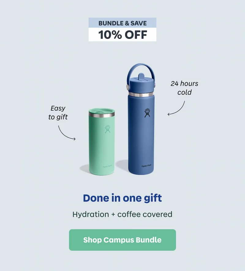 BUNDLE & SAVE 10% OFF East to gift. 24 hours cold. Done in one gift. Hydration + coffee covered | Shop Campus Bundle