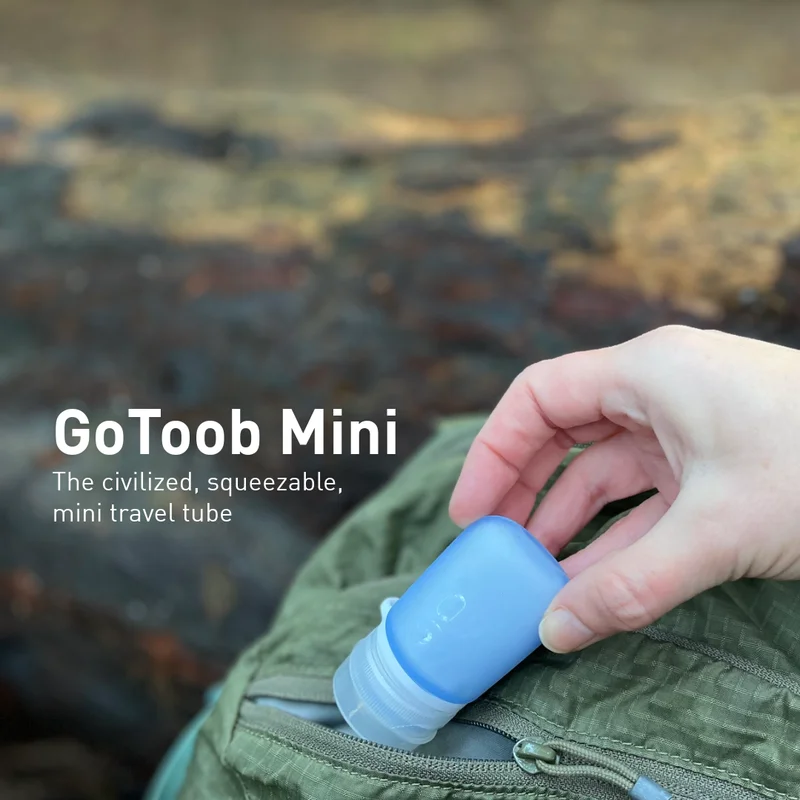 gotoob mini being placed inside a backpack
