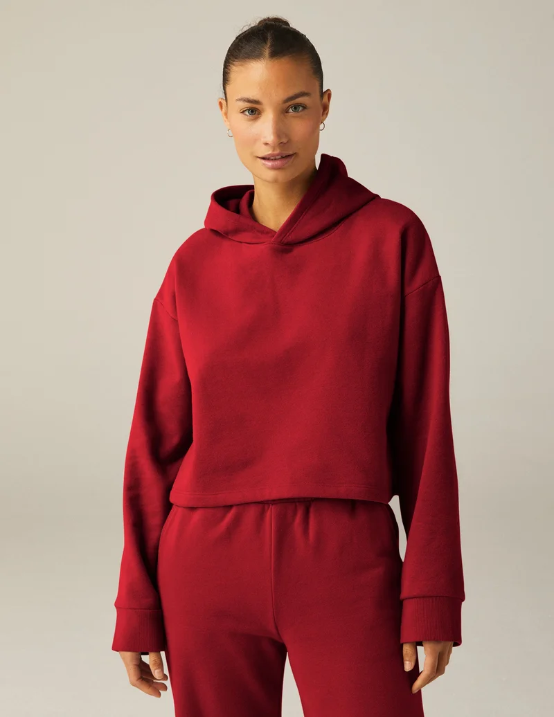 Image of Happiness Fleece Cropped Hoodie