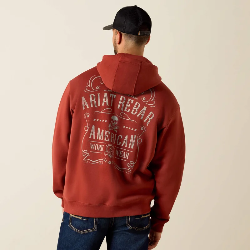 Men’s Rebar Lightweight Label Full Zip Hoodie
