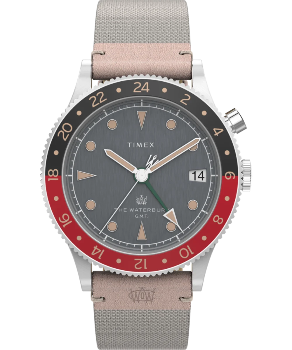 Image of Waterbury Traditional GMT 39mm Mixed Material Strap Watch