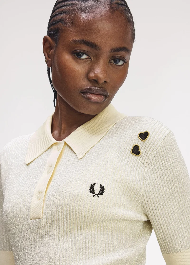 Fred Perry x Amy Winehouse Knitted Polo in Ecru
