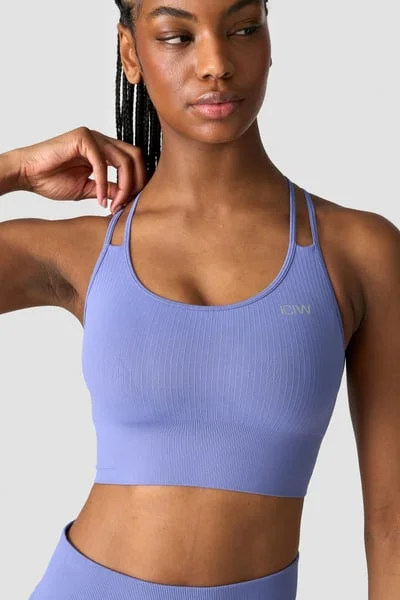 Image of Ribbed Define Seamless Sports Bra Violet Blue