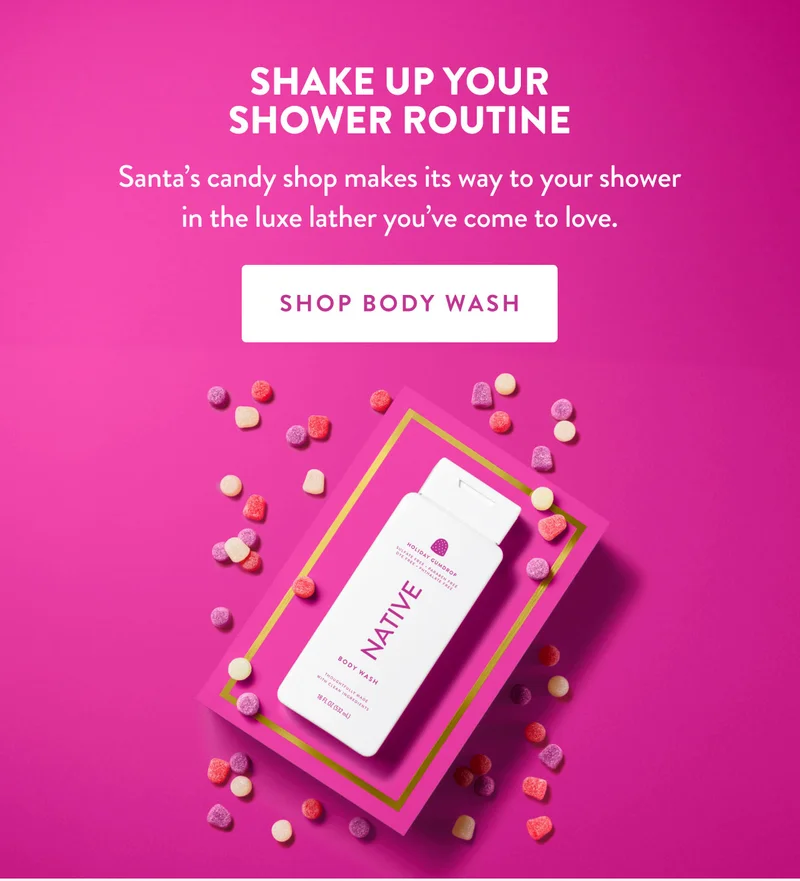 SHAKE UP YOUR SHOWER ROUTINE | Santa's candy shop makes its way to your shower in the luxe lather you've come to love. | SHOP BODY WASH