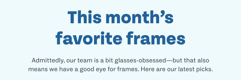This month's favorite frames