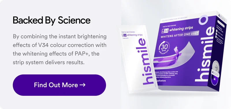 Backed by science. By combining the instant brightening effects of V34 colour correction with the whitening effects of PAP+, the strip system delivers results. Find out more!