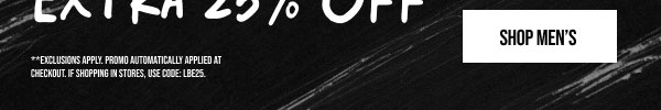 Extra 25% off Shop Men's