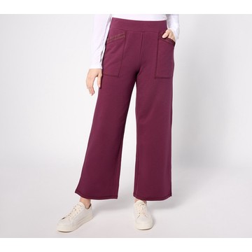 LOGO Life by Lori Goldstein French Terry Wide Leg Pant With Smocking
