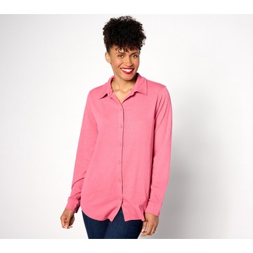 Joan Rivers Textured Knit Boyfriend Shirt
