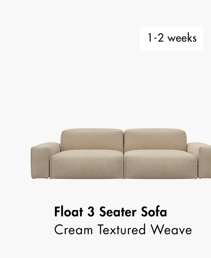 Float 3 Seater Sofa - Cream Textured Weave