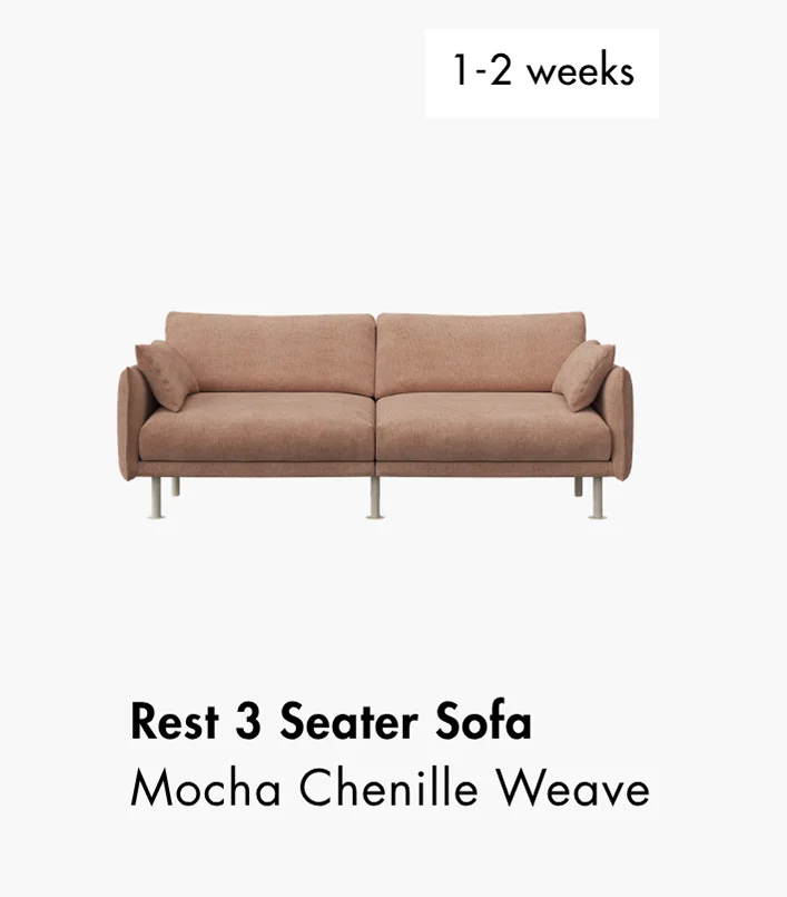 Rest 3 Seater Sofa - Mocha Chenille Weave