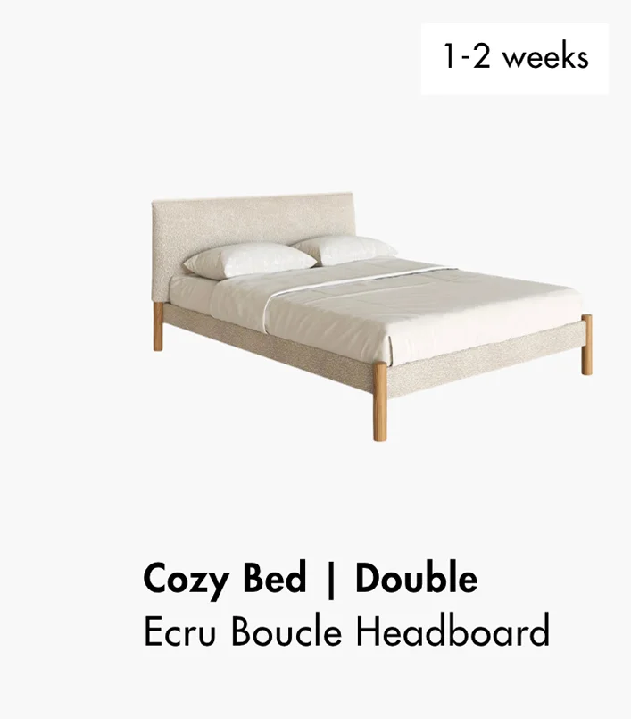 Cozy Bed (Double) - Ecru Boucle Headboard