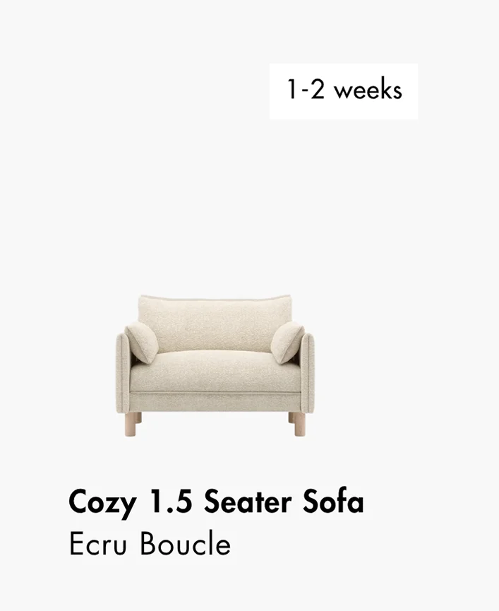 Cozy 1.5 Seater Sofa - Ecru Boucle