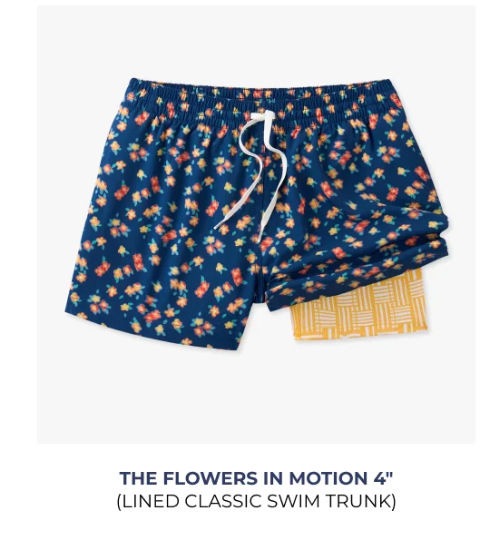 Lined Classic Swim Trunk: The Flowers In Motion 4"