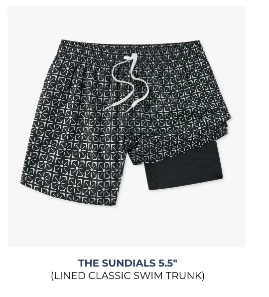 Lined Classic Swim Trunk: The Sundials 5.5"
