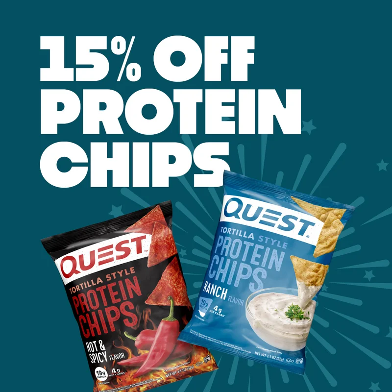 15% off all your favorite flavors of awesomely crunchy Quest Chips.