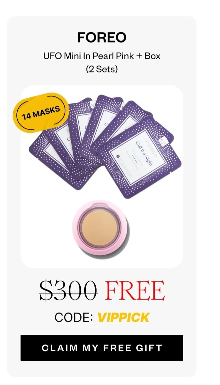 FOREO UFO Mini In Pearl Pink + Box (2 Sets) | FREE | CODE: VIPPICK | CLAIM MY FREE GIFT