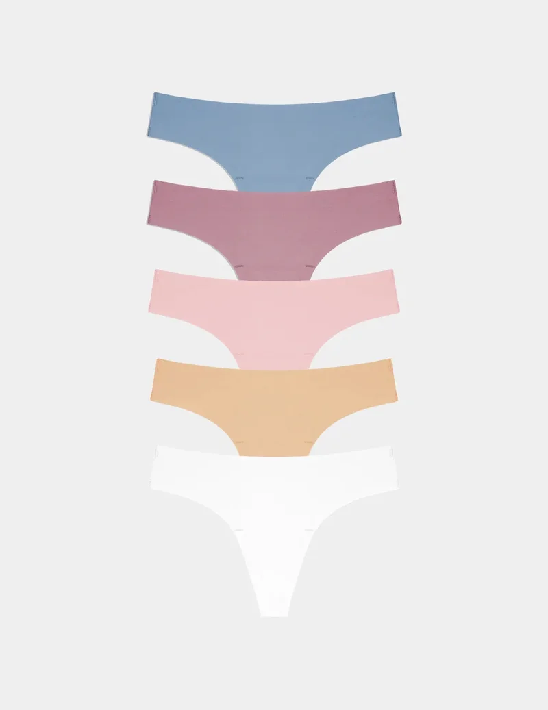 Image of Essential No-Show Thong 5-Pack