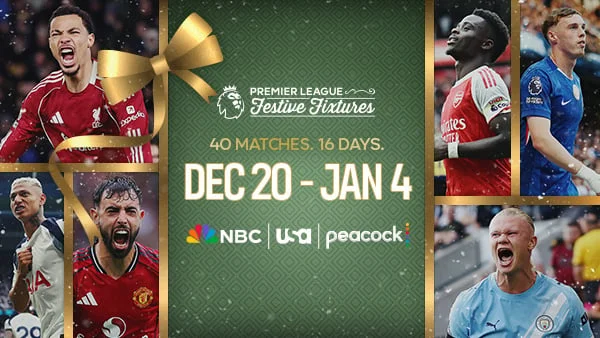 Premier League Festive Fixtures - 40 Matches - 16 Days. Dec 20 - Jan 4