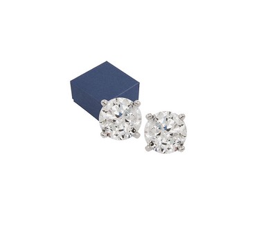 Diamonique 100-Facet 2.00 cttw Stud Earrings, Platinum Clad