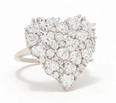 Diamonique x Lulu Frost Cluster Heart Ring, Sterling Silver