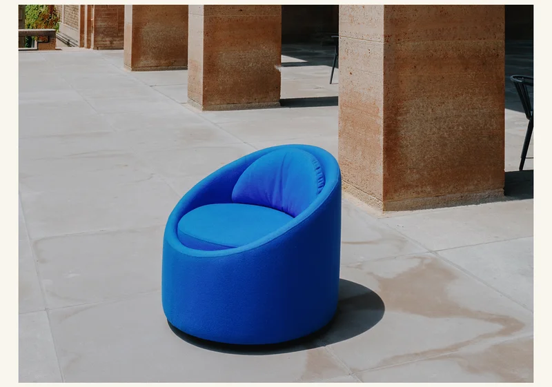 Pictured: The Gere Easy Chair on the grounds of Cranbrook.