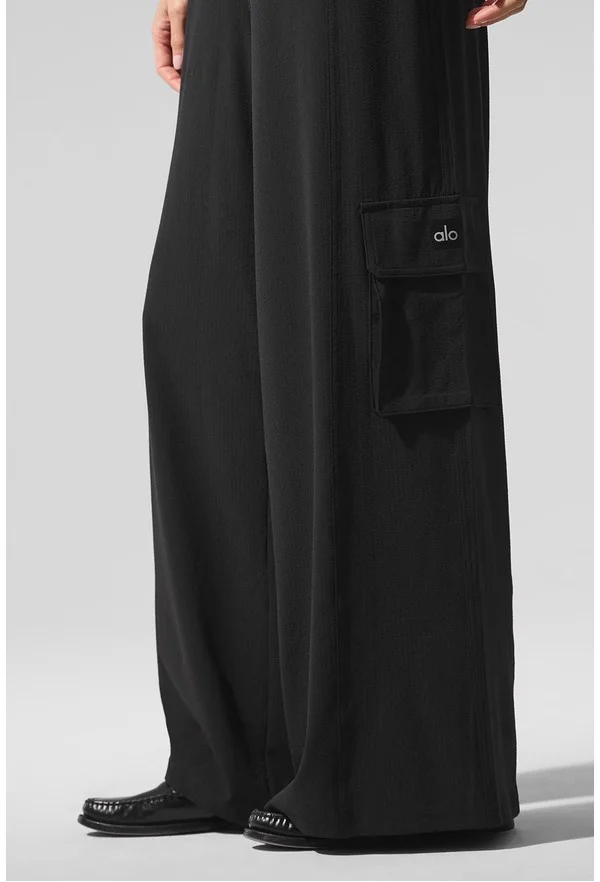 Dreamscape Cargo Wide Leg Pant - Black - Black / XS