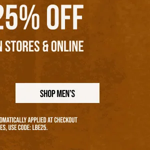 Extra 25% off Shop Men's