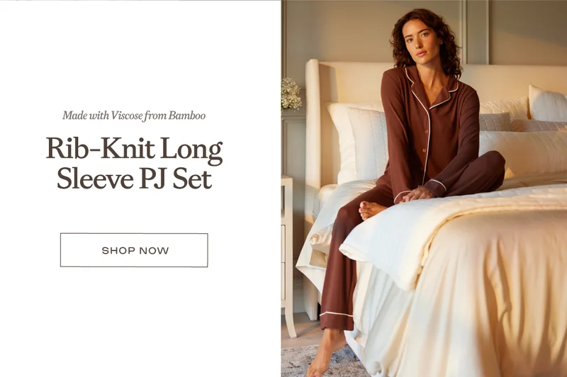 Rib Knit Longe Sleeve PJ Set - Shop Now