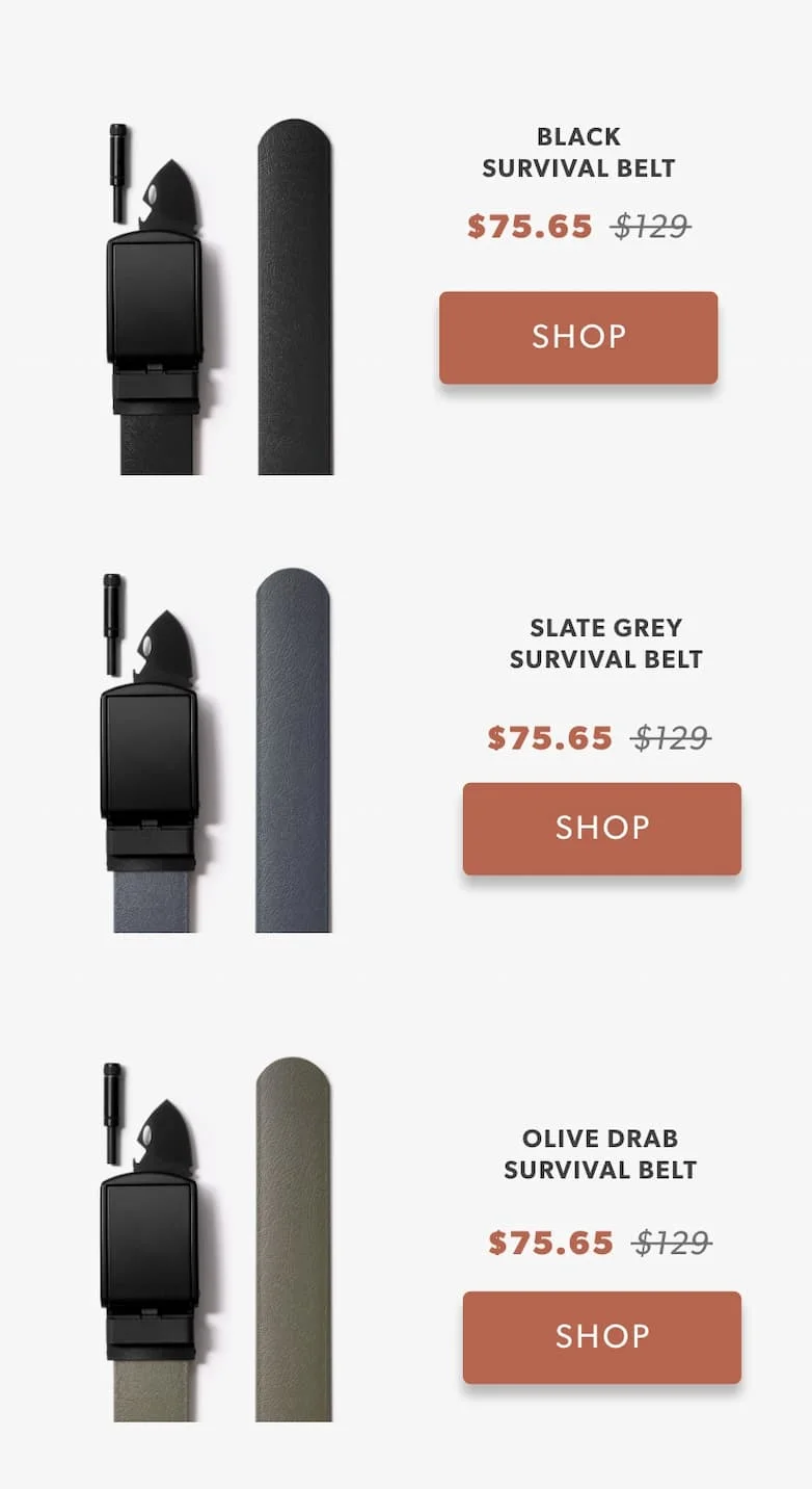 SHOP SURVIVAL BELTS